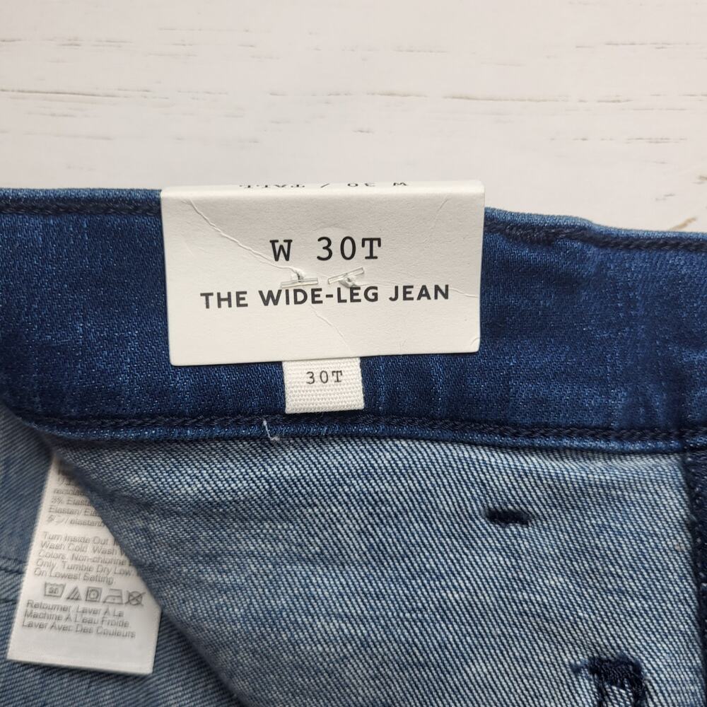 Madewell Tall Emmy Wide Leg Jeans Patch Pockets Super Stretch Medium Wash 30T - Picture 11 of 12